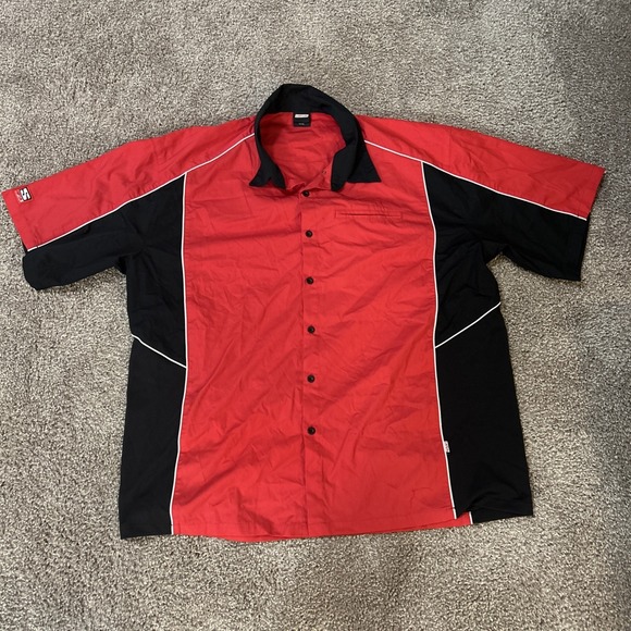 Red Other - Simpson Racing Talladega Racing Crew Shirt Men's 3XL Red & Black Button Up
